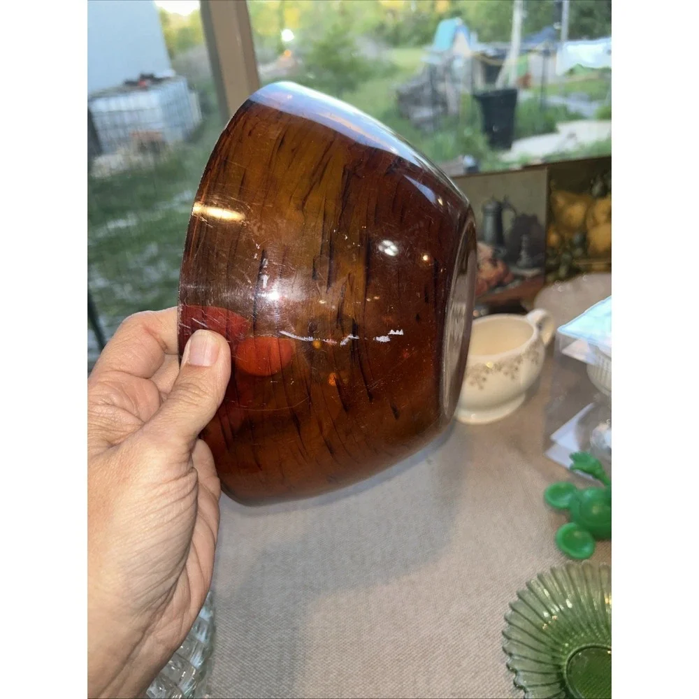Vintage Mid-Century Modern Faux-Tortoiseshell Lucite Bowl